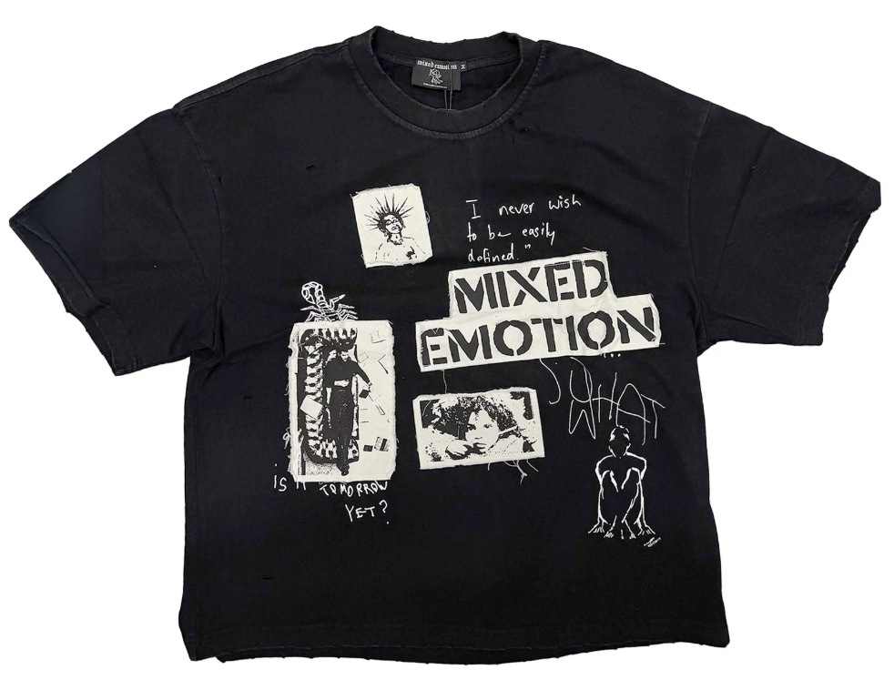 Mixed Emotions Stamped Tee Black
