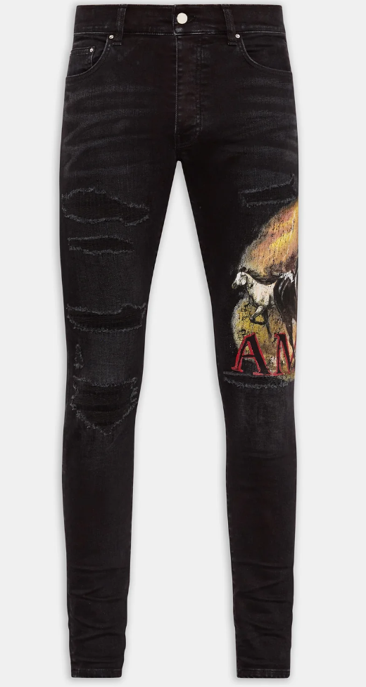 Amiri Horse Skinny Jeans Black