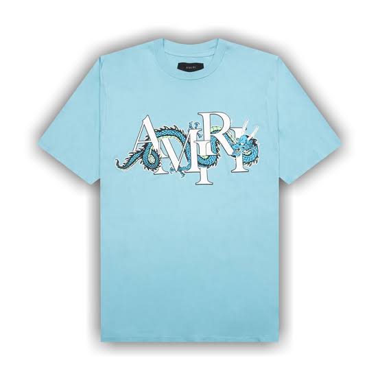 amiri lunar new years dragon blue tee