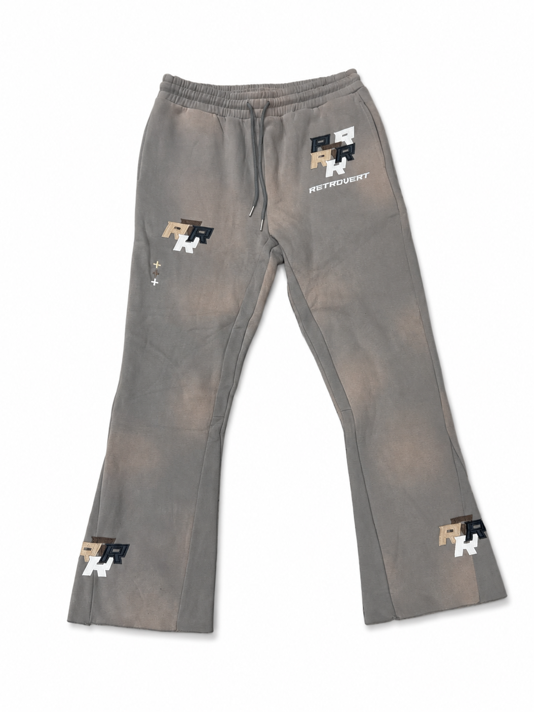 Retro vert gray washed flare pants