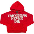 Mixed Emotions "End" Rhinestone Hoodie Red