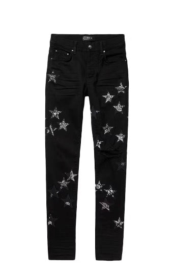 Amiri Jeans Bandana Star Black