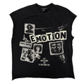 Mixed Emotions Newspaper Sleeveless Tee Black