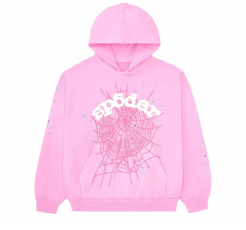 Sp5der OG Web Hoodie Pink