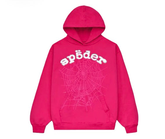 Sp5der Legacy Hoodie Pink White