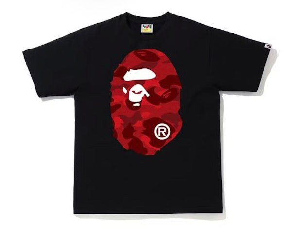 Bape Color Camo Big Head Ape Tee Black/Red