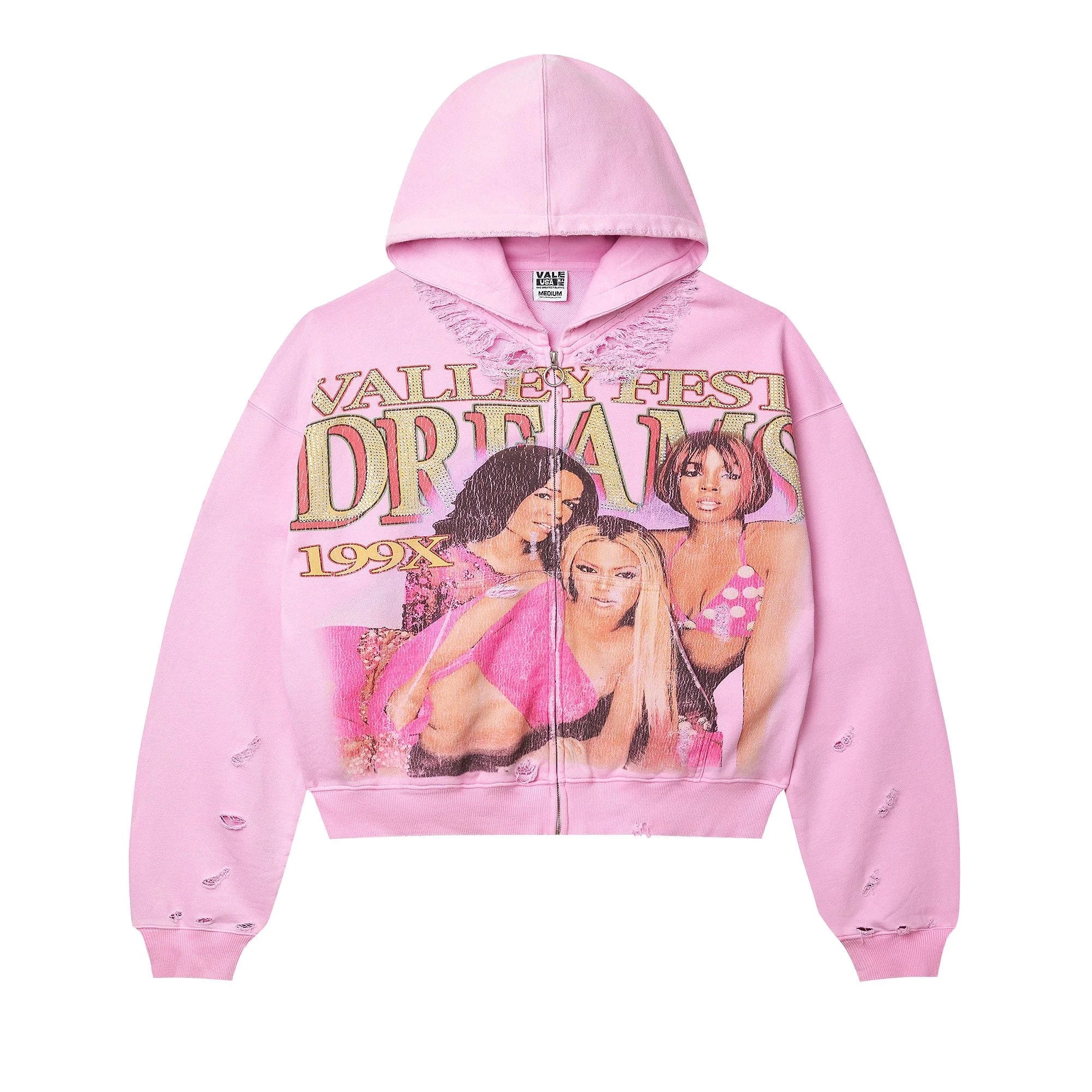 Vale Forever Zip Up Hoodie Pink