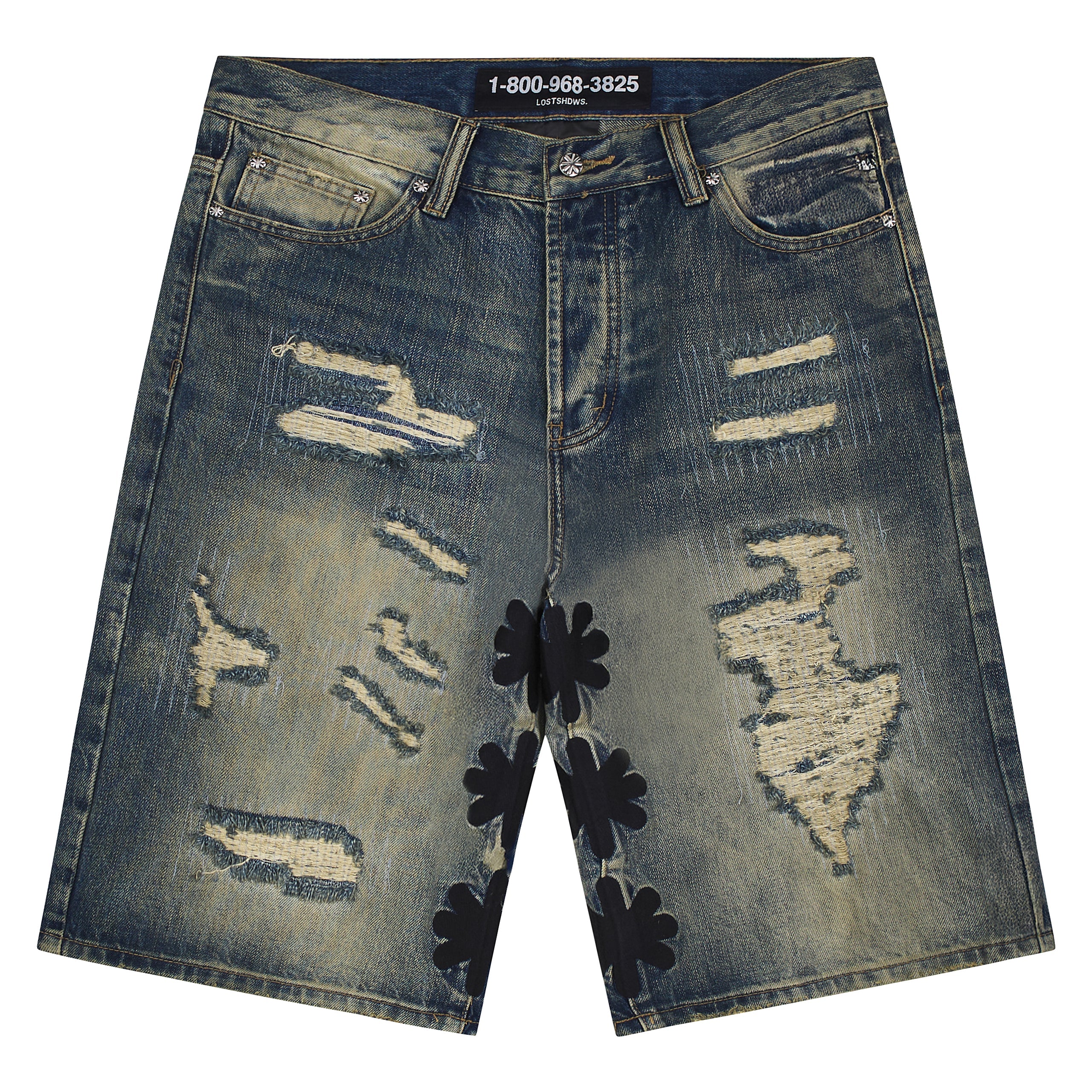 lost shadow distressed jorts