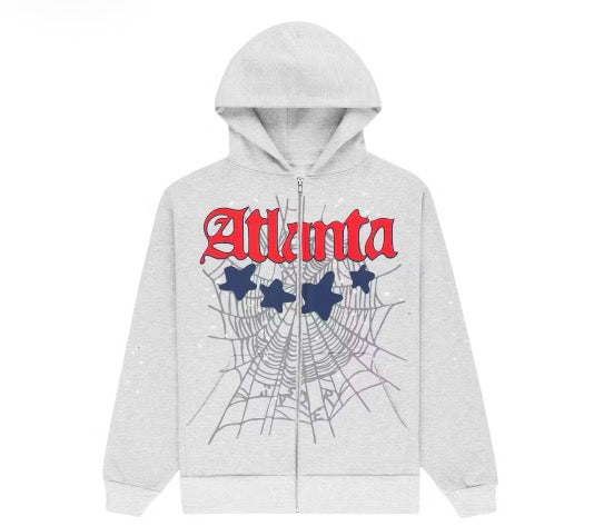 Sp5der Atlanta Full Zip Hoodie Heather Grey