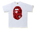Bape Color Camo Big Ape Head Tee White/Red