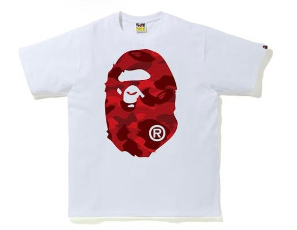 Bape Color Camo Big Ape Head Tee White/Red