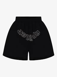sp5der rhinestone og logo v2 shorts