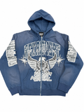 Retro vert navy eagle zip up