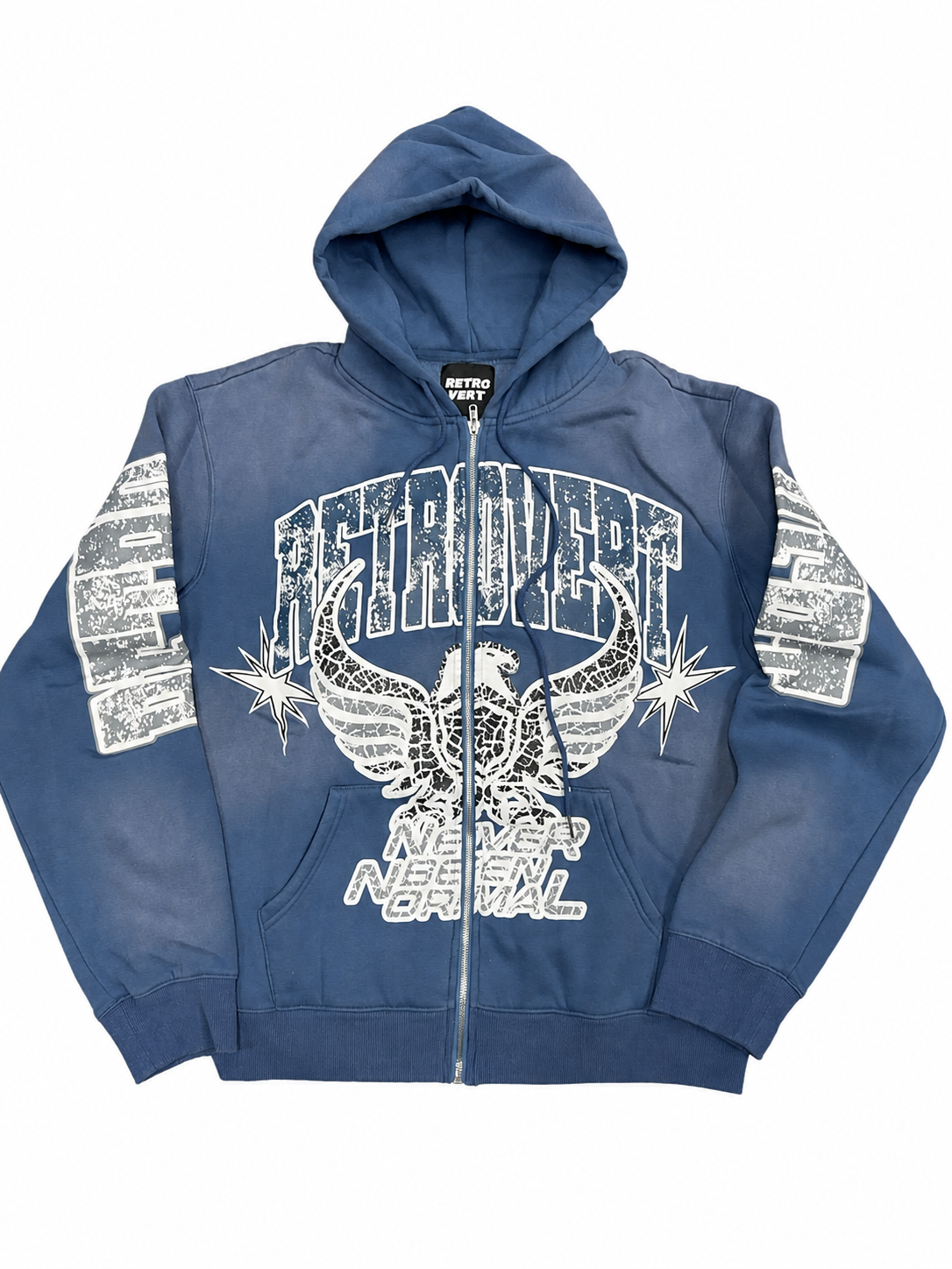 Retro vert navy eagle zip up