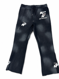 Retro vert black washed flare pants