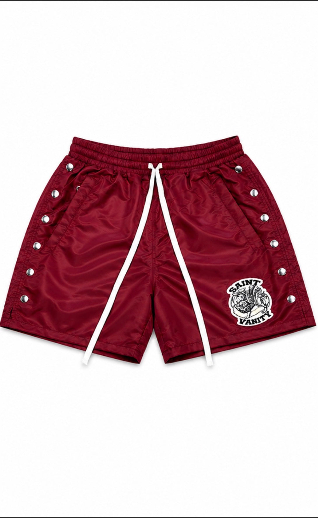 saint vanity nylon shorts burgundy