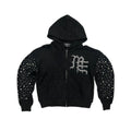 Mixed Emotions Pearl Zip Up Hoodie Black