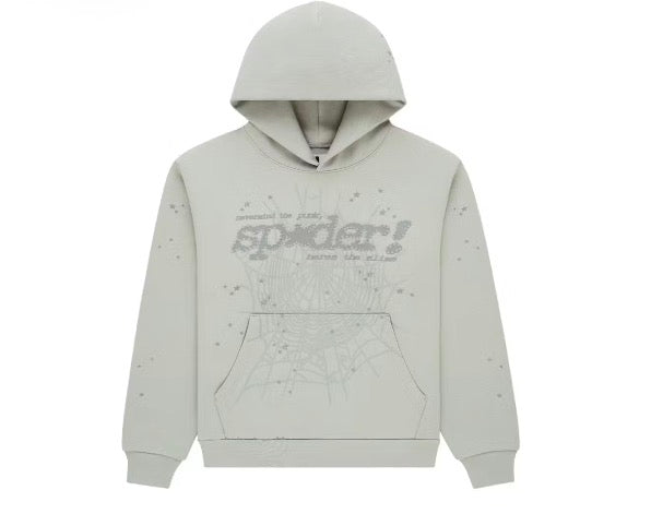 Sp5der Tonal Punk Hoodie Sport Grey