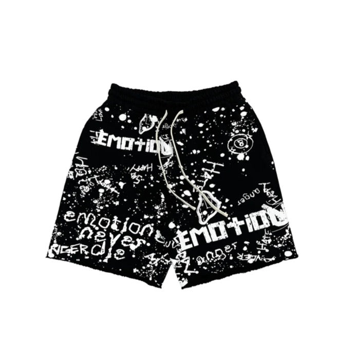 Mixed Emotions Graffiti Short Set Black