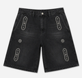 MNML Western Jewel Denin Shorts Black