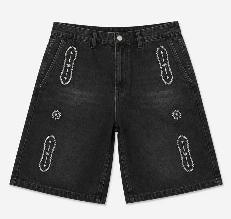 MNML Western Jewel Denin Shorts Black