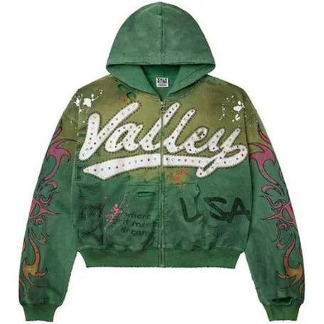 Vale Forever Inferno Zip Up Hoodie Green