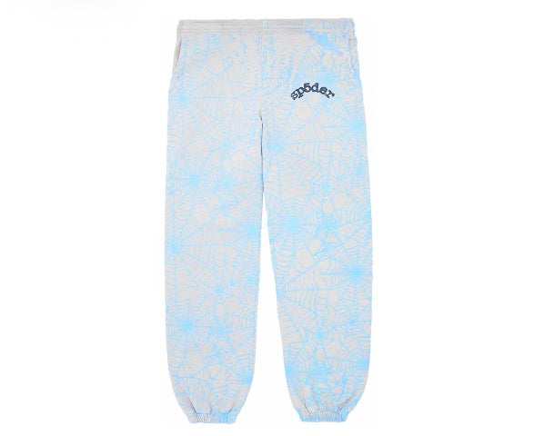 Sp5der AOP Web Sweatpants Heather Grey