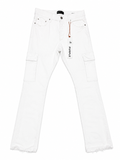 purple cargo jeans white