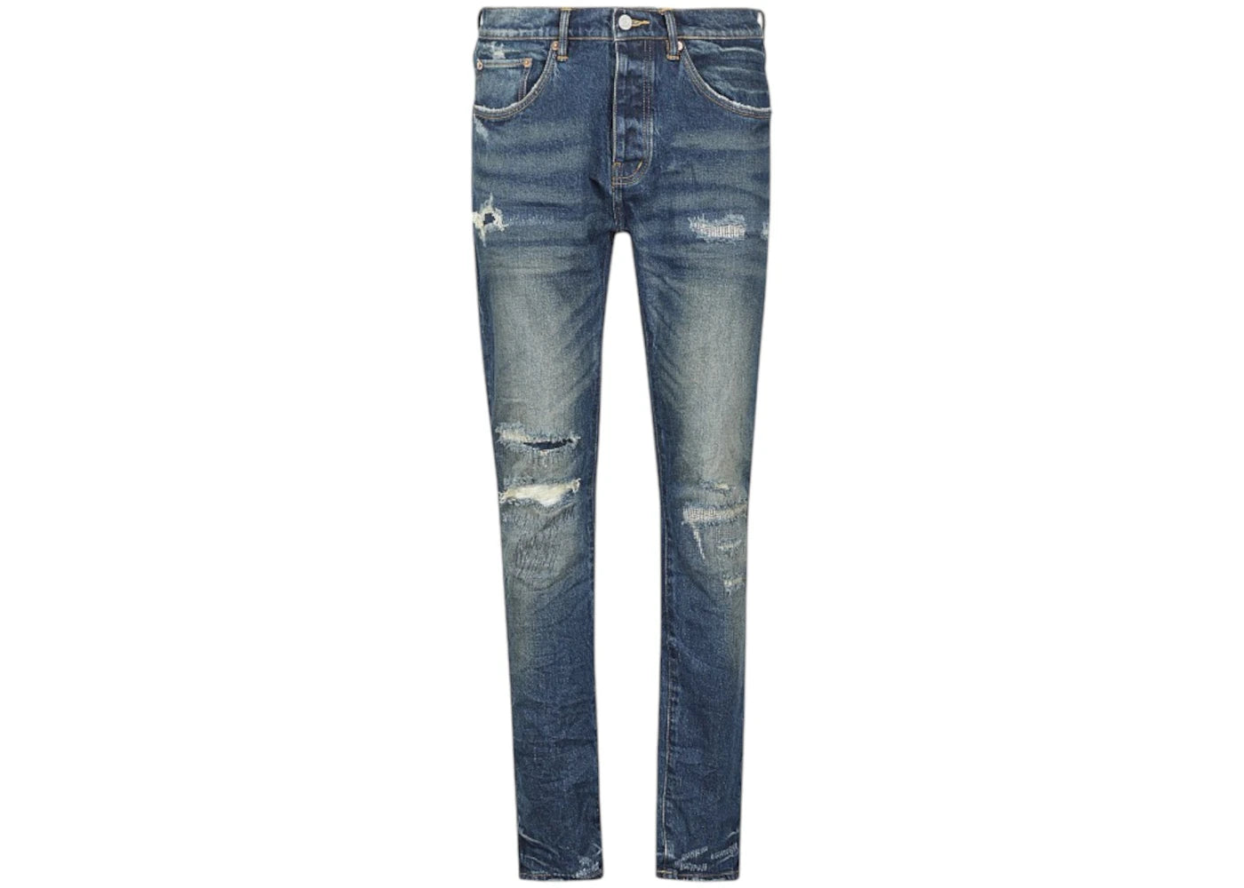 Purple Brand Light Destroy Jeans Dark Indigo