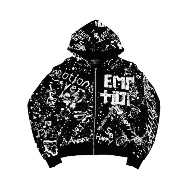 Mixed Emotions Graffiti Short Set Black