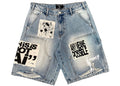 Mixed Emotions AI Denim Shorts Blue