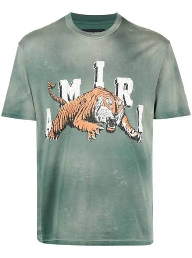 amiri vintage tiger green tee