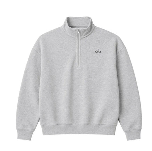 Alo Yoga Quarter Zip Sweatshirt Heather Grey
