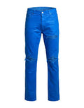 Purple p001 light blue dirty wax jeans