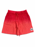 Retro vert Gradient Knit Shorts - Red