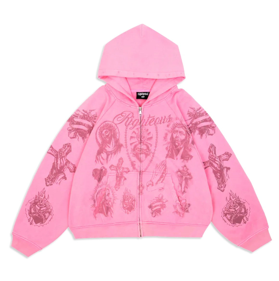 Righteous Tatted Believer Zip Up Pink