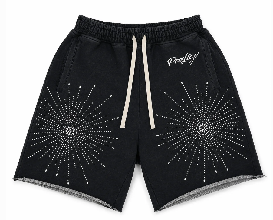 Prestige Star Rhinestone Shorts Black